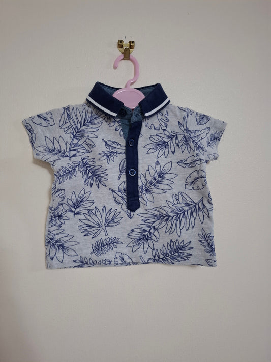 0-3m: Grey Polo Shirt