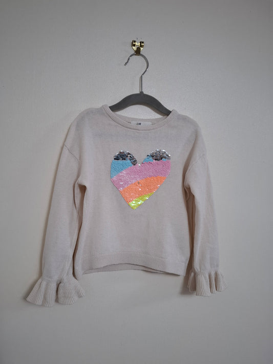 3-4y: Reversible Sequin Thin Knitted Jumper