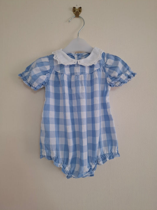 3-6m: Chequered Cotton Romper