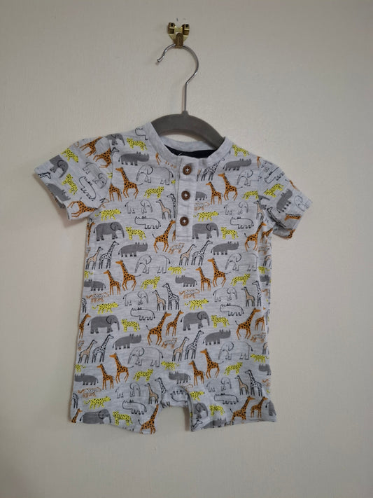 0-3m: Jungle themed Romper