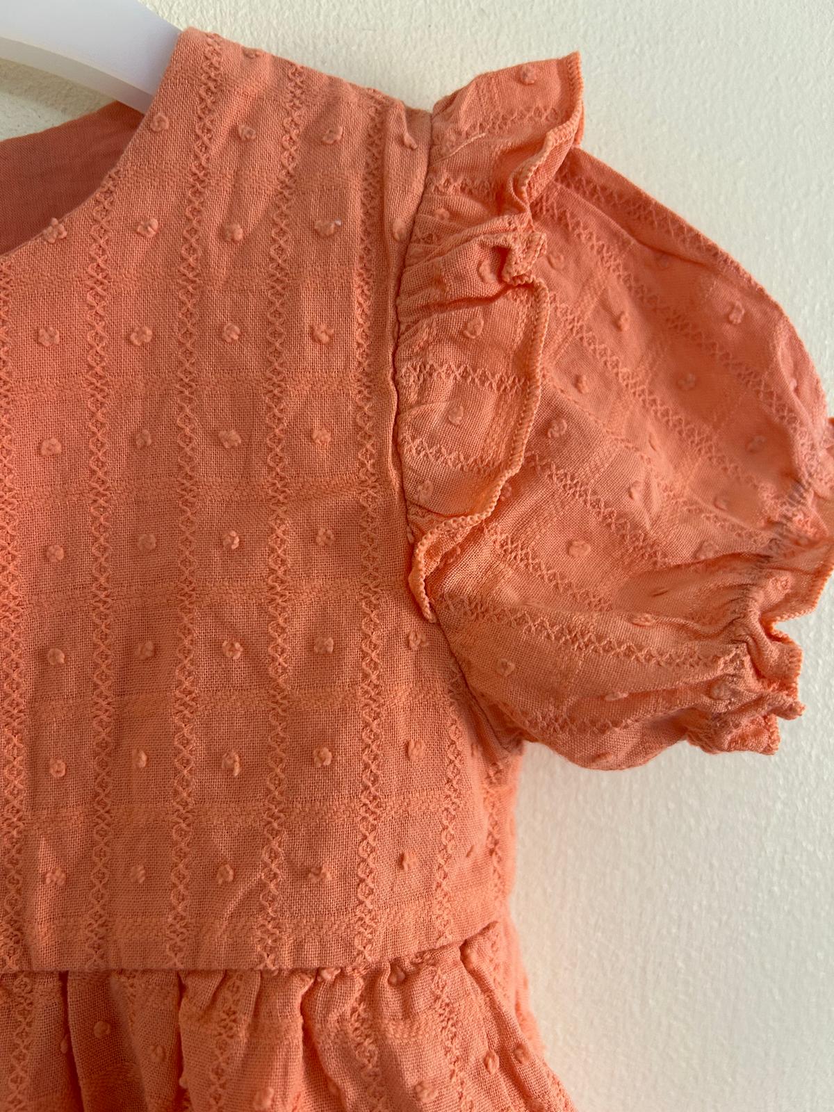 12-18m: Coral Cotton Dress