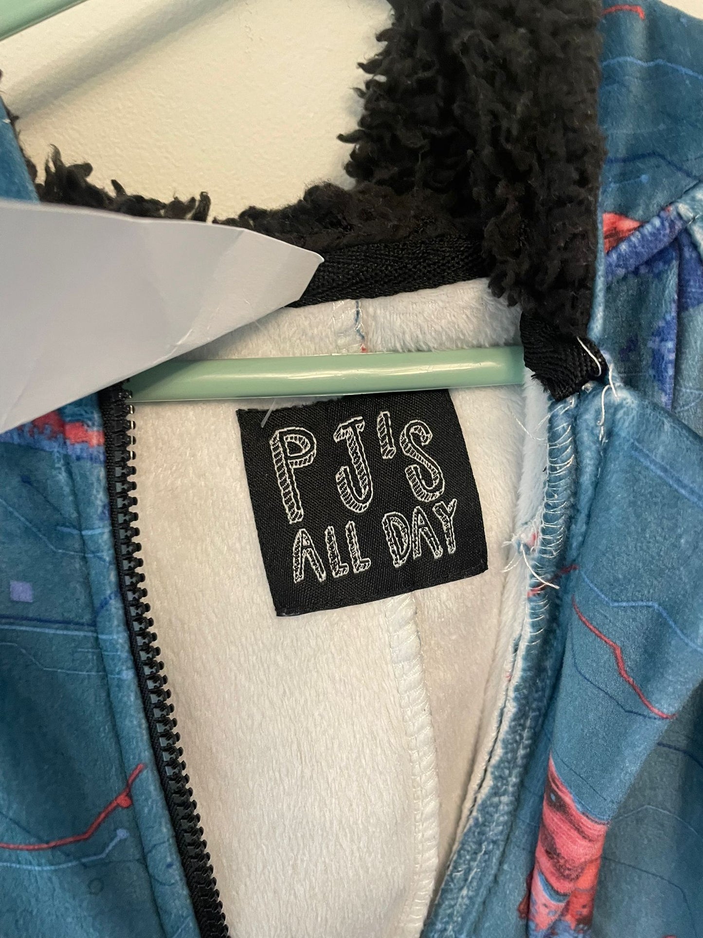 3-4y: Thin Fleece Dino Onsie