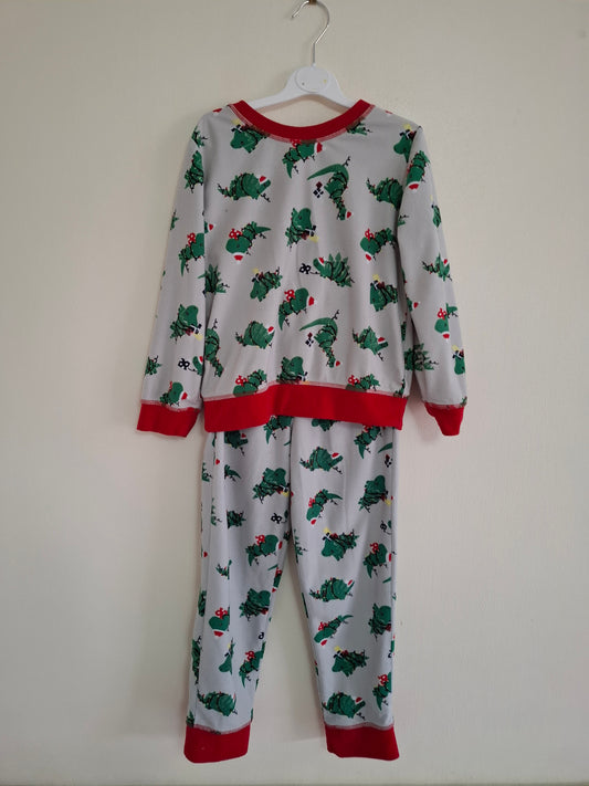 6-7y: Dino Fleecy Christmas Pyjamas