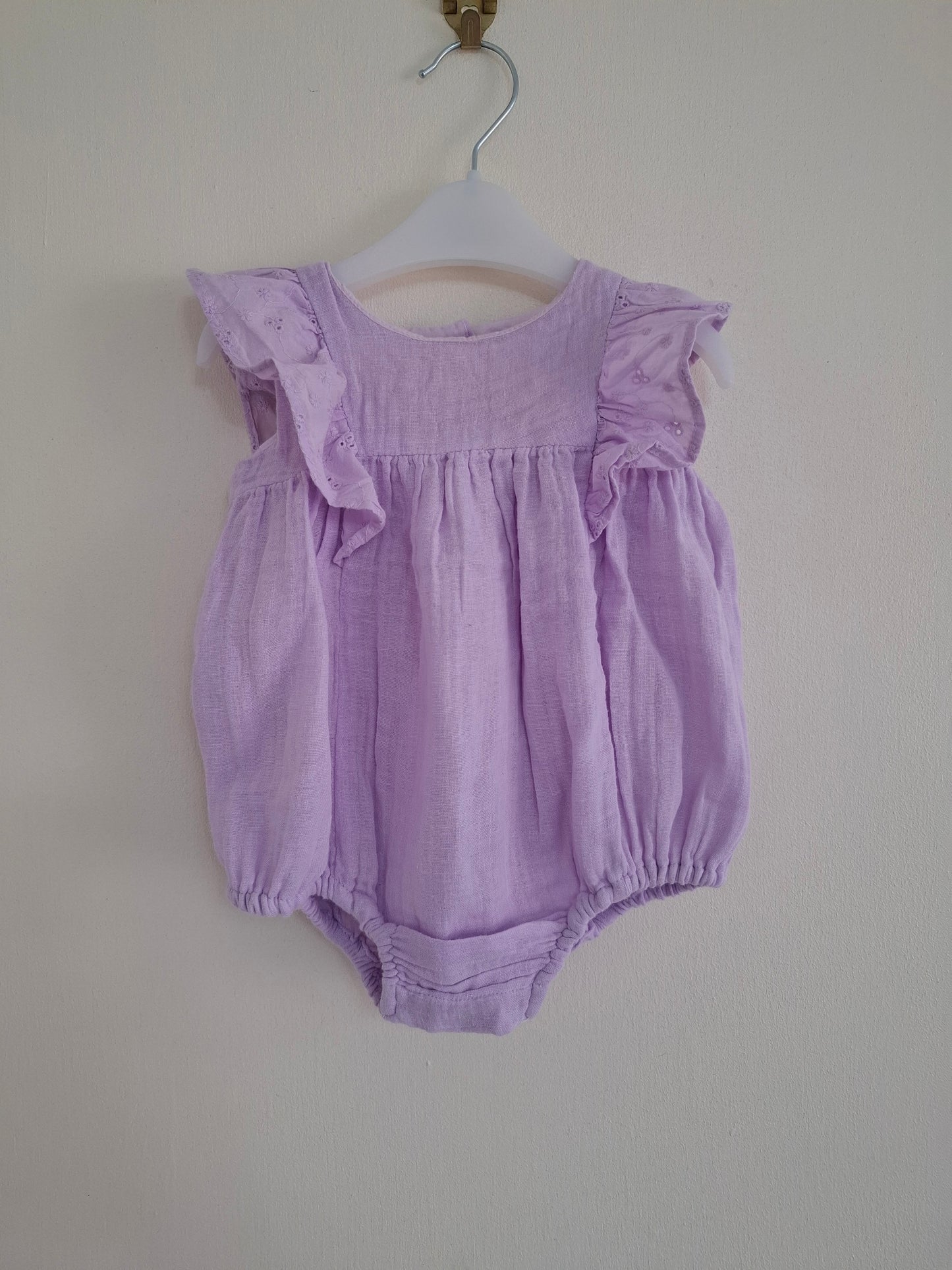 3-6m: Cheesecloth Cotton Romper