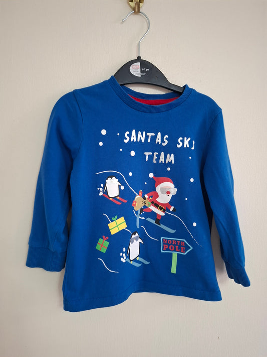 2-3y: "Santa's Ski Team" Top