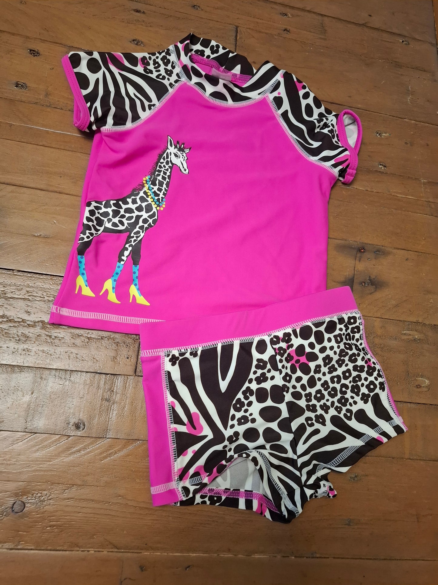 4t: Bright & Colourful Zebra Tankini