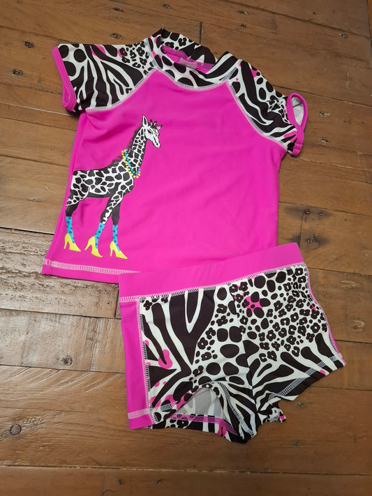 4t: Bright & Colourful Zebra Tankini