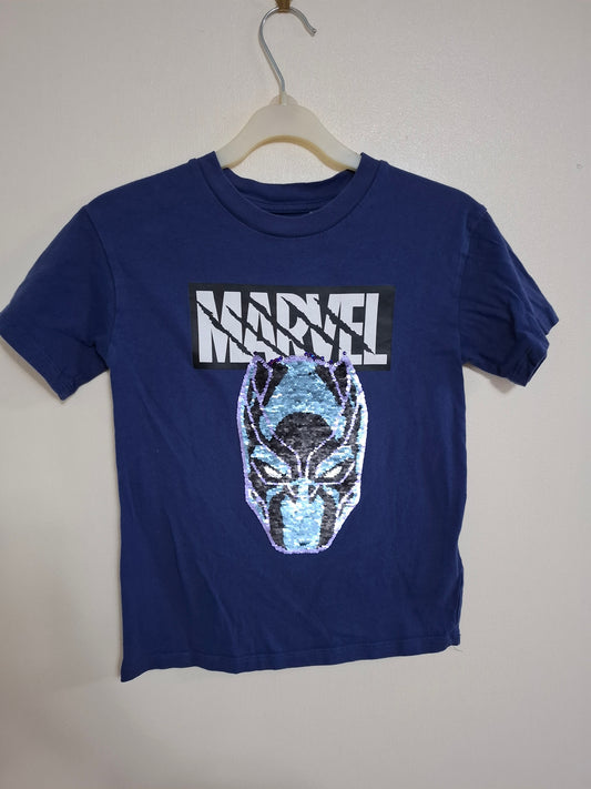 6-8y: Marvel Black Panther Double Sided Sequin T-shirt