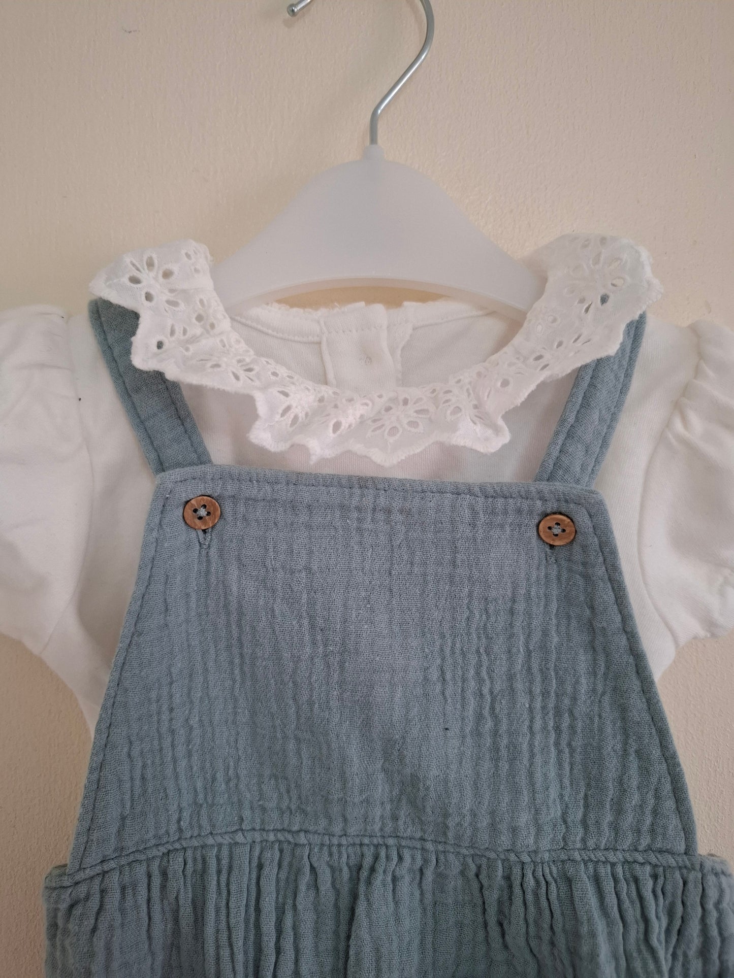 3-6m: Cheesecloth Cotton 2- Peice Set