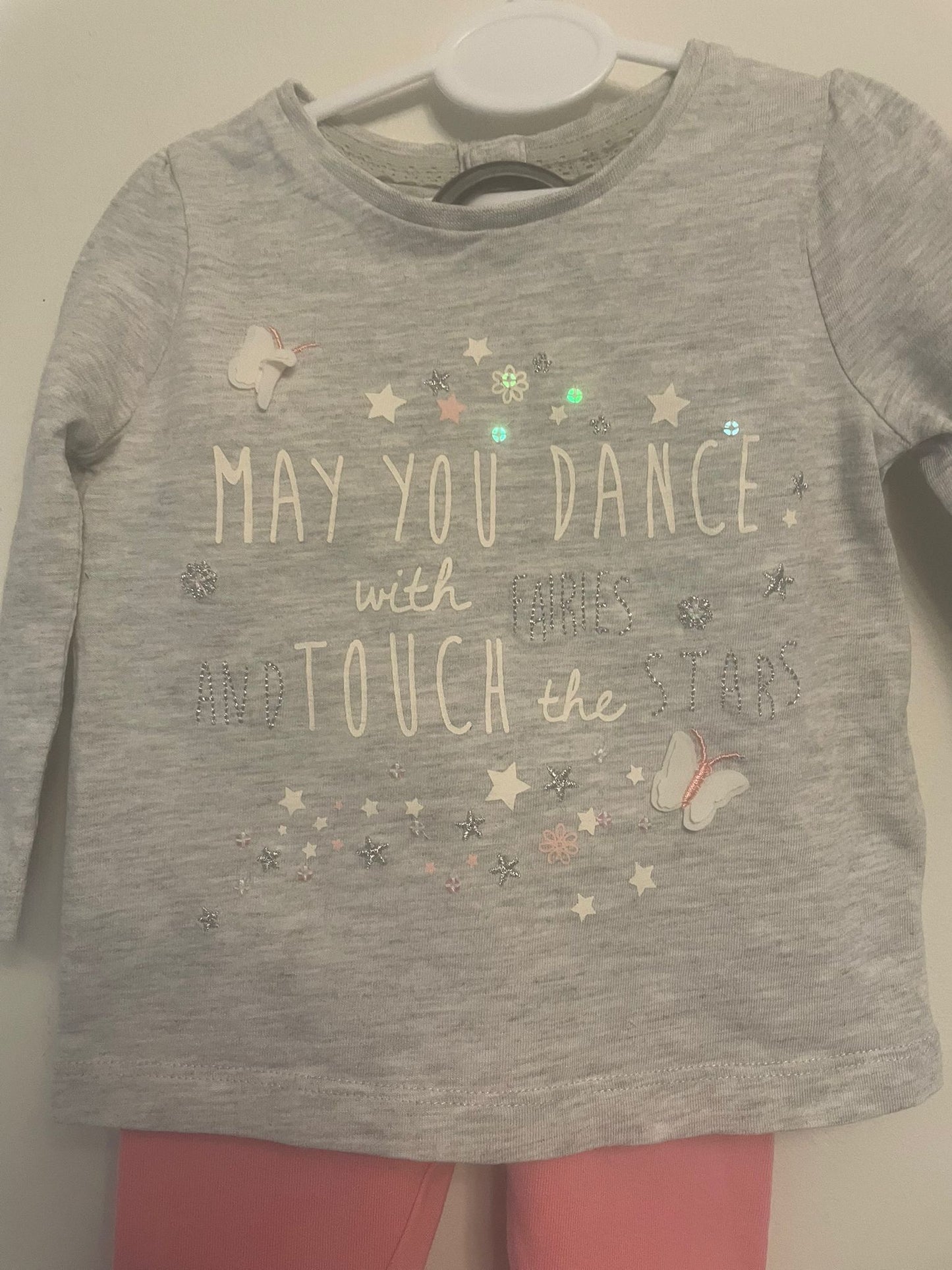 3-6m: "May you Dance With Fairies and Touch the Stars" Legging Set