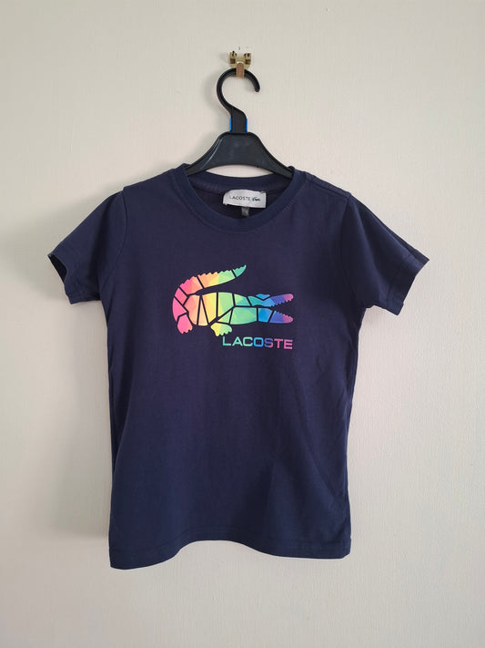 6y: Navy Printed Lacoste T-shirt