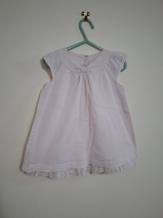 12-18m: Pale Pink Delicate Cotton Dress