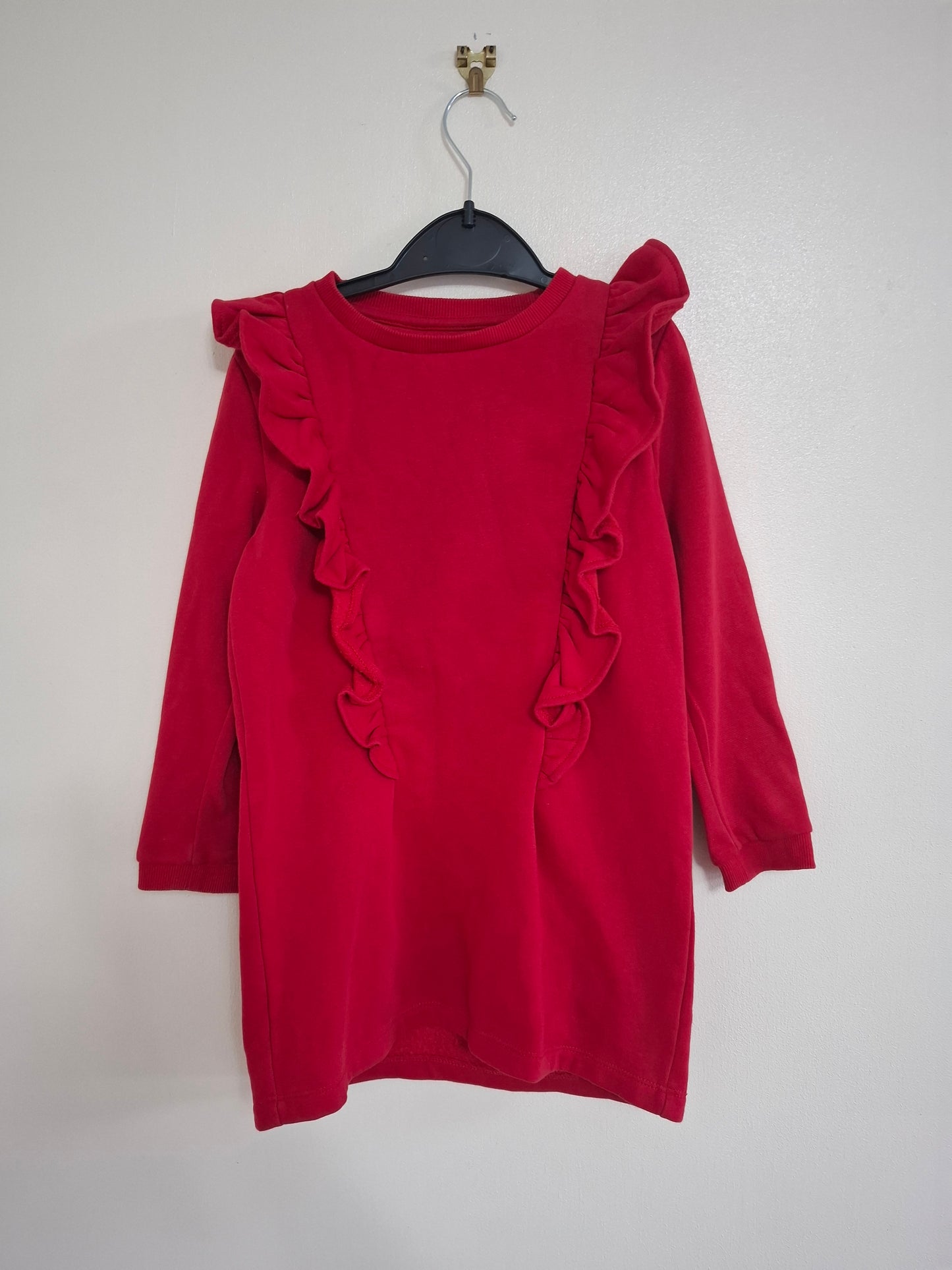 5-6y: Red Jersey Dress