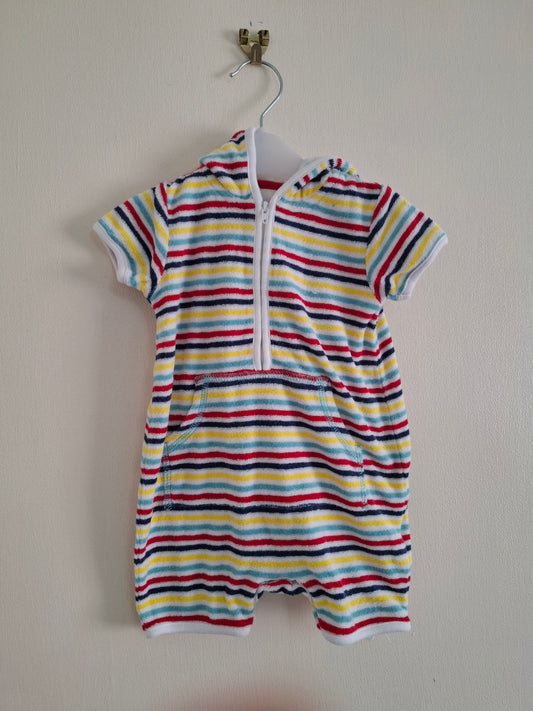 0-3m: Mothercare Towling Romper