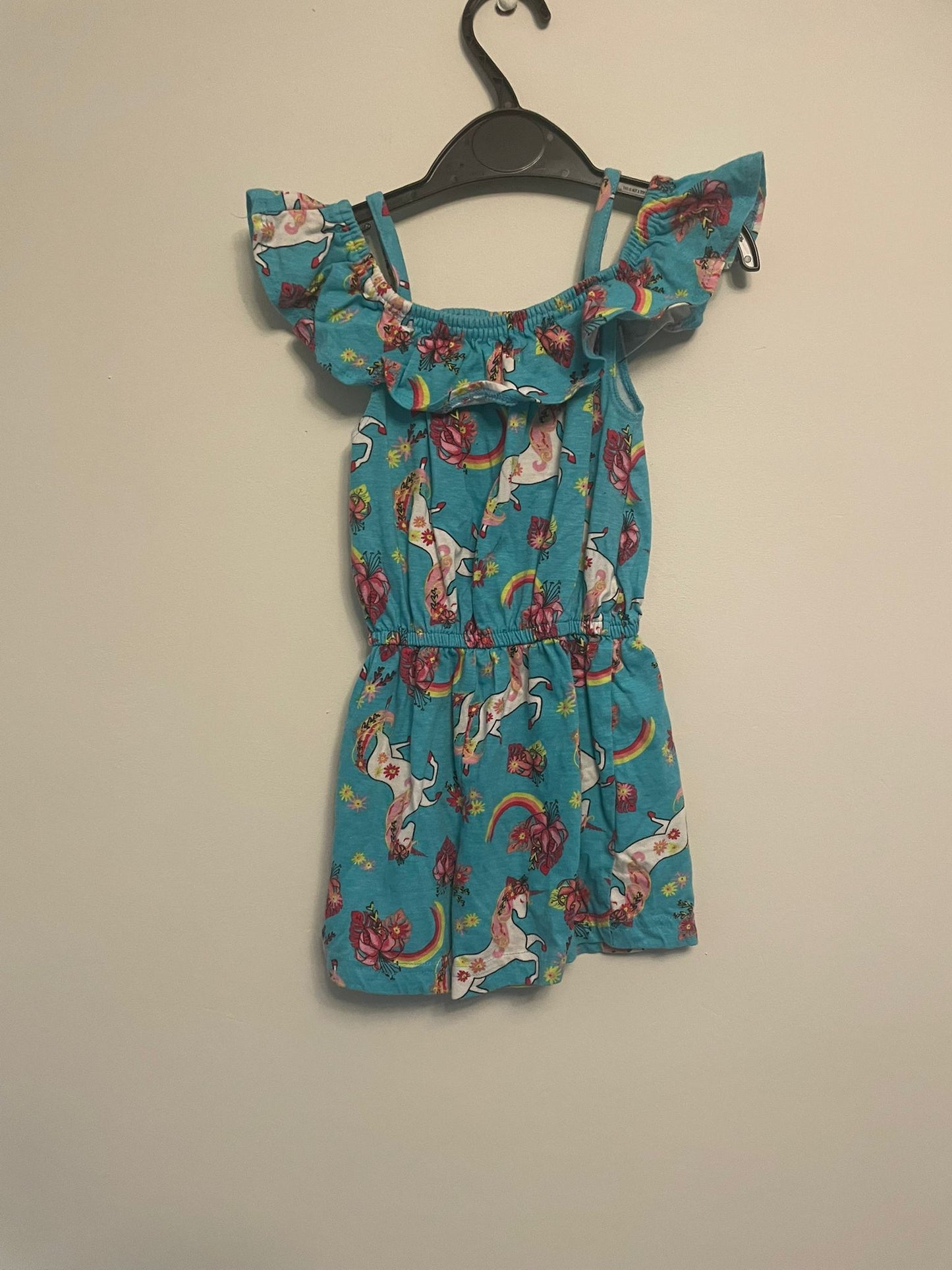 3-4y: Unicorn Cotton Playsuit