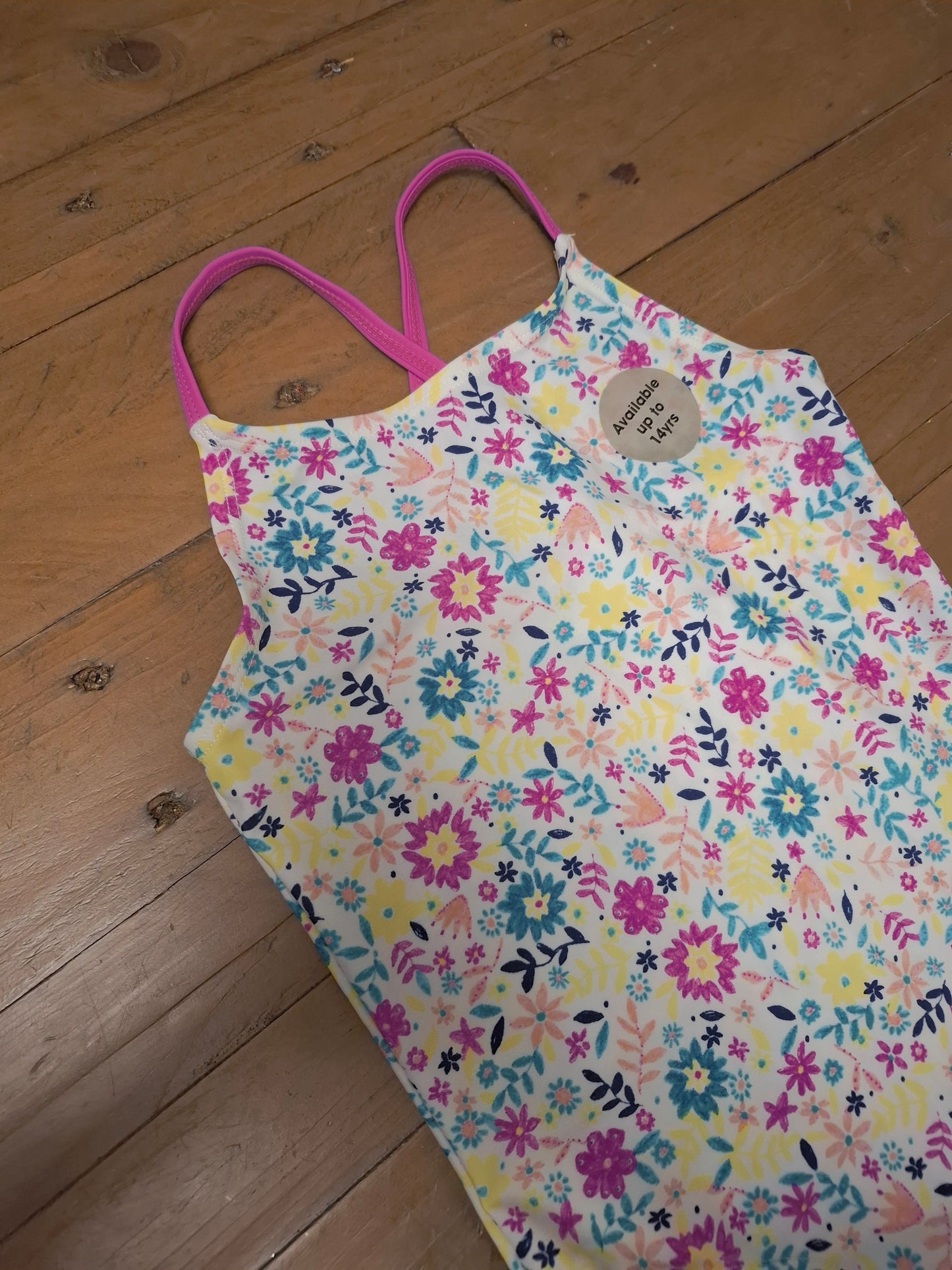 6y: Bnwt Flowery Swimming Costume