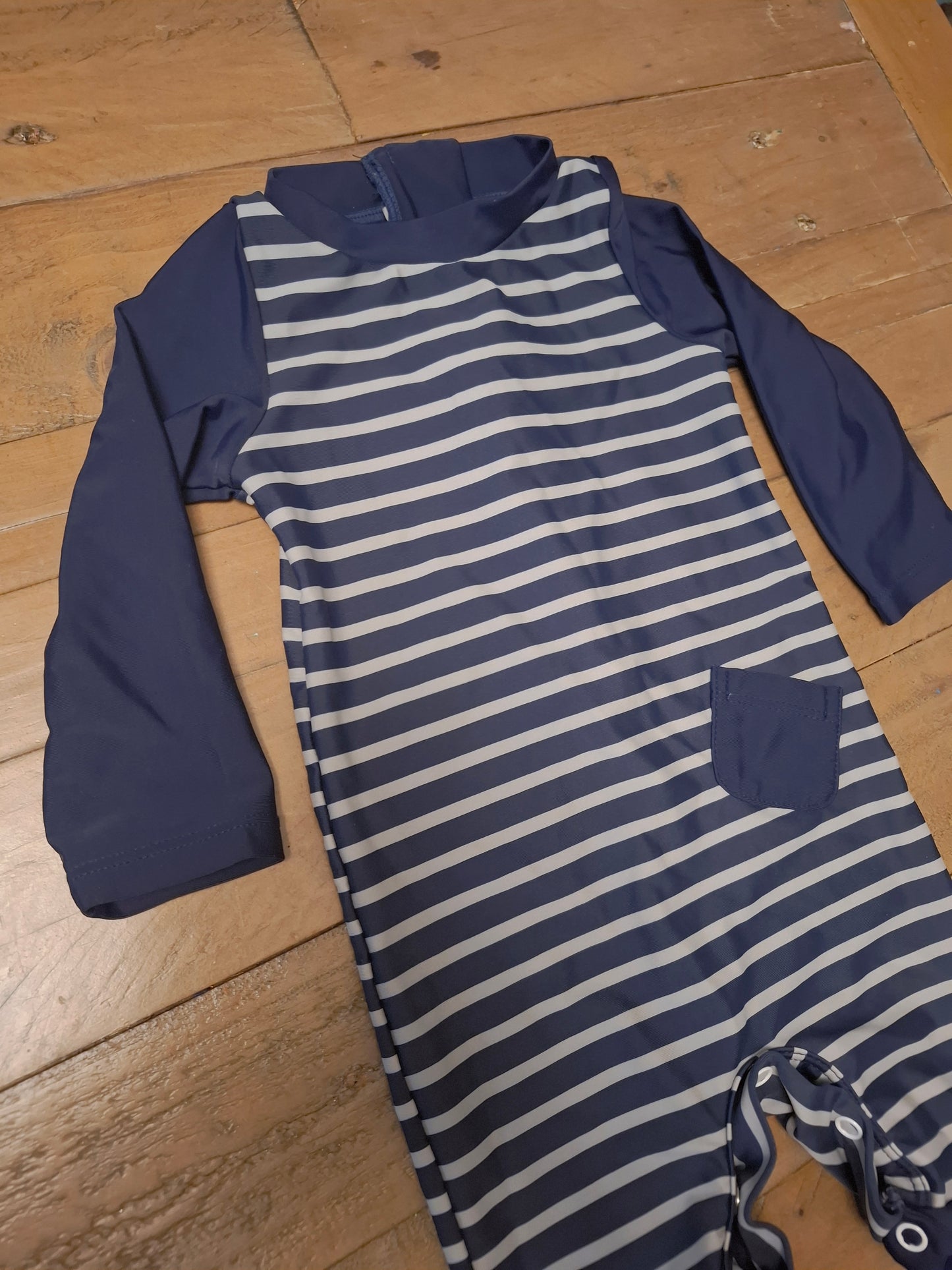 3-6m: Navy One Piece Swimsuit