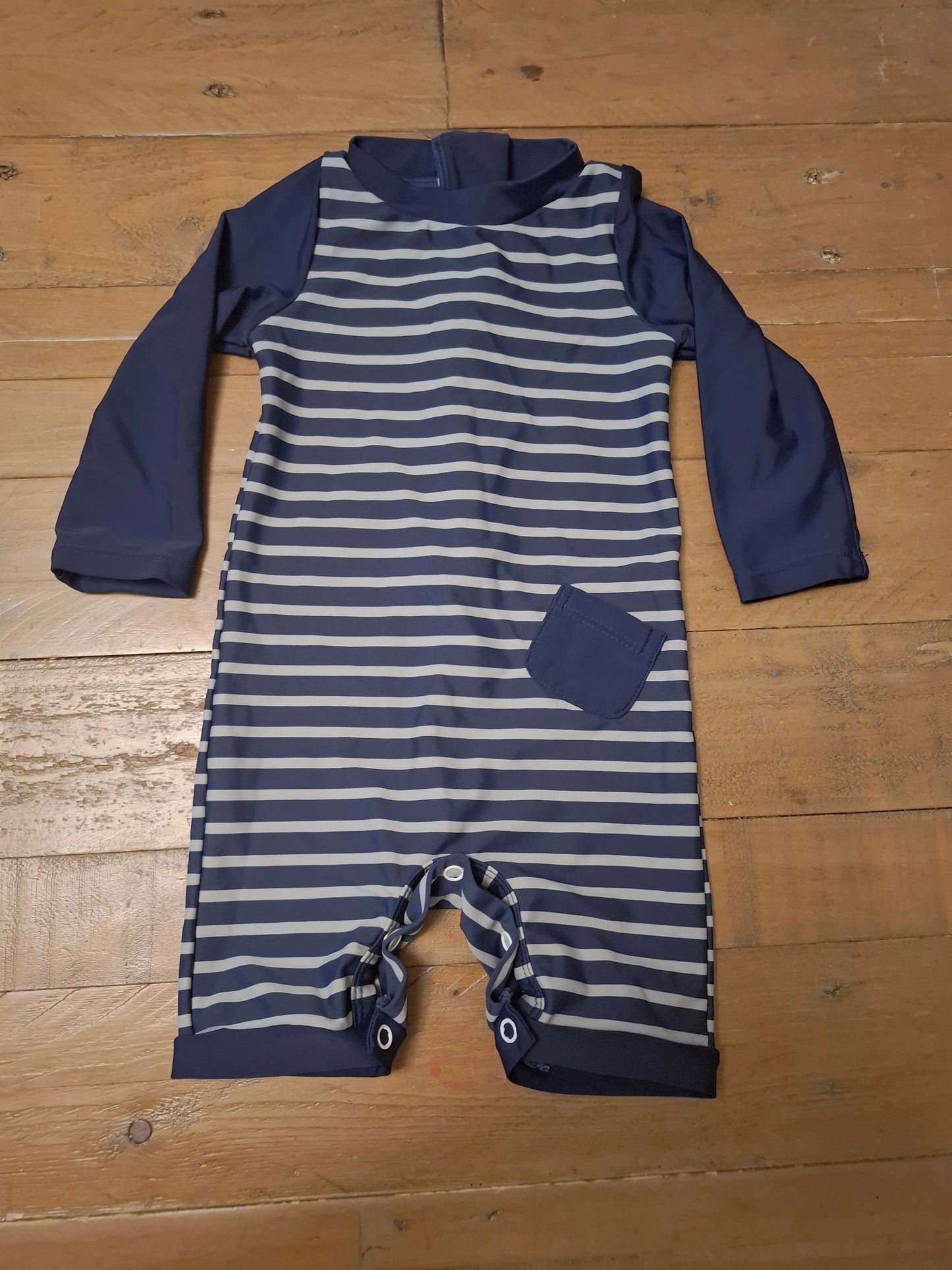 3-6m: Navy One Piece Swimsuit