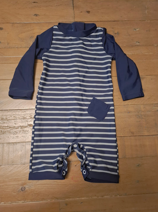 3-6m: Navy One Piece Swimsuit