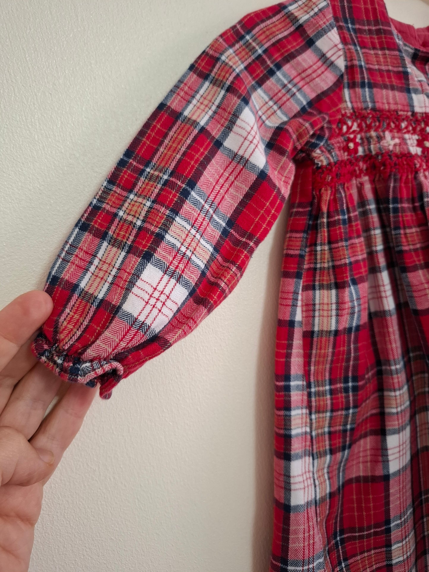 6-9m: Next Tartan Embroidered Dress