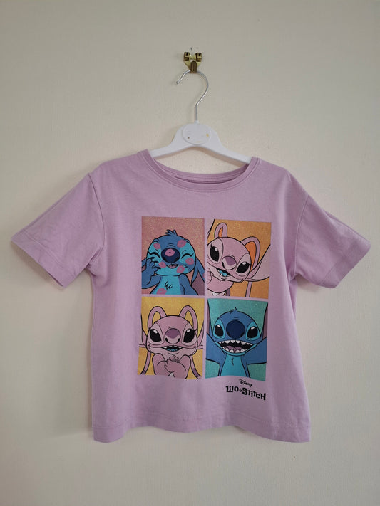 6-7y: Lilac Glittery Stitch T-shirt