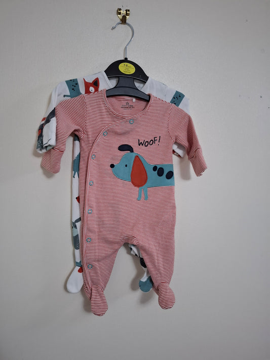 Up to 1m: Set of 2 Next dog sleepsuits