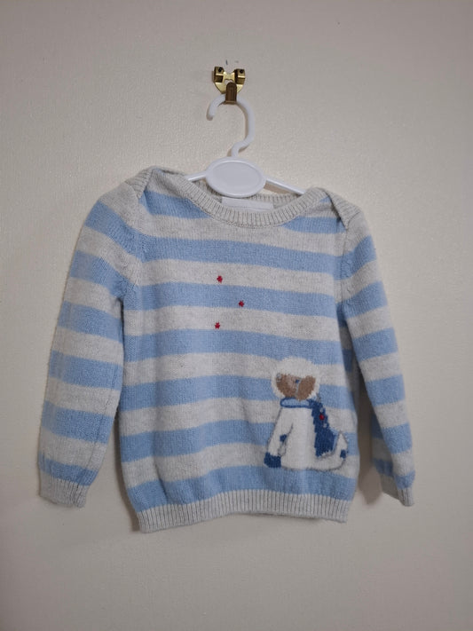 0-3m: Little White Company Knitted Jumper