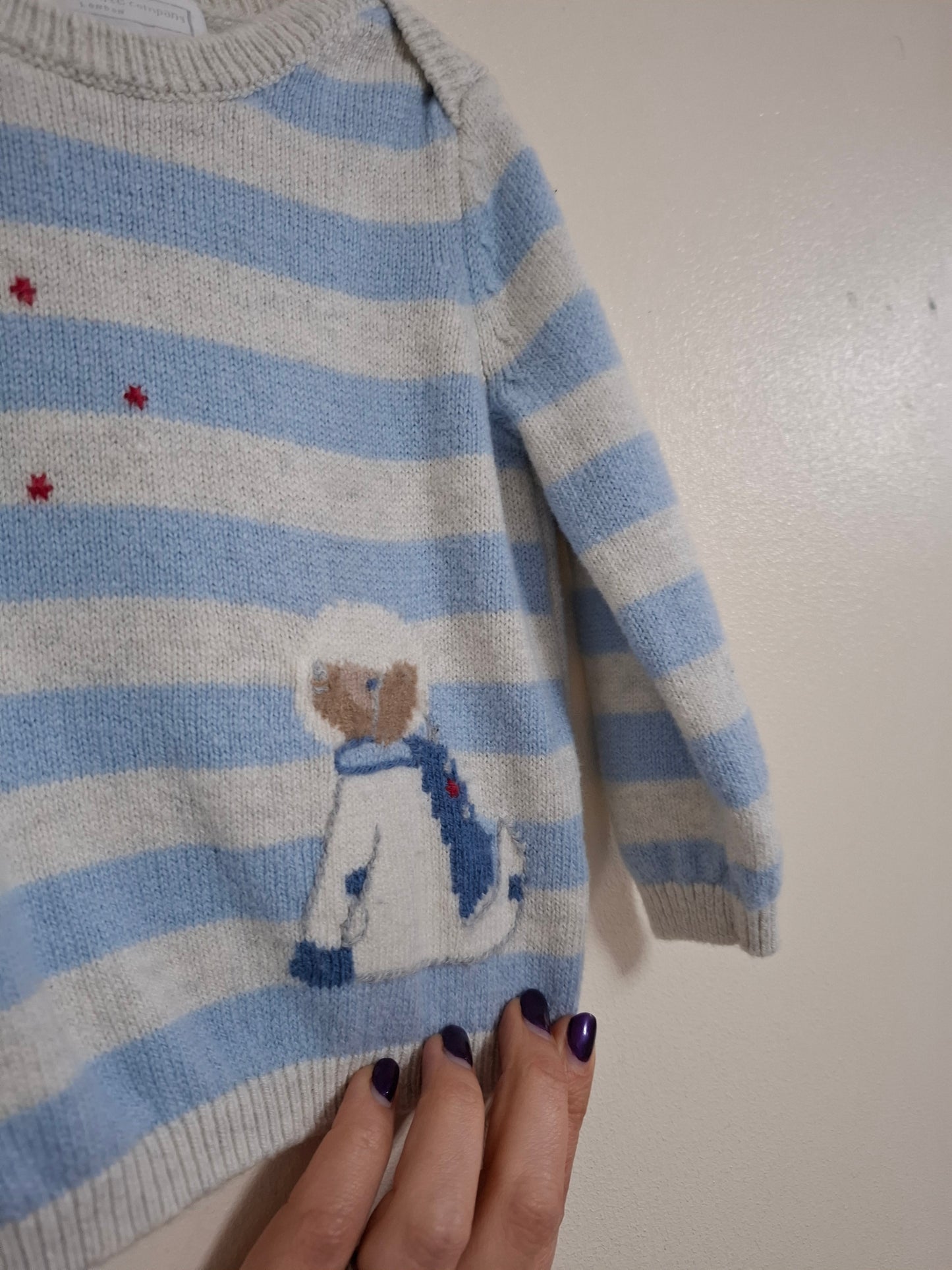 0-3m: Little White Company Knitted Jumper