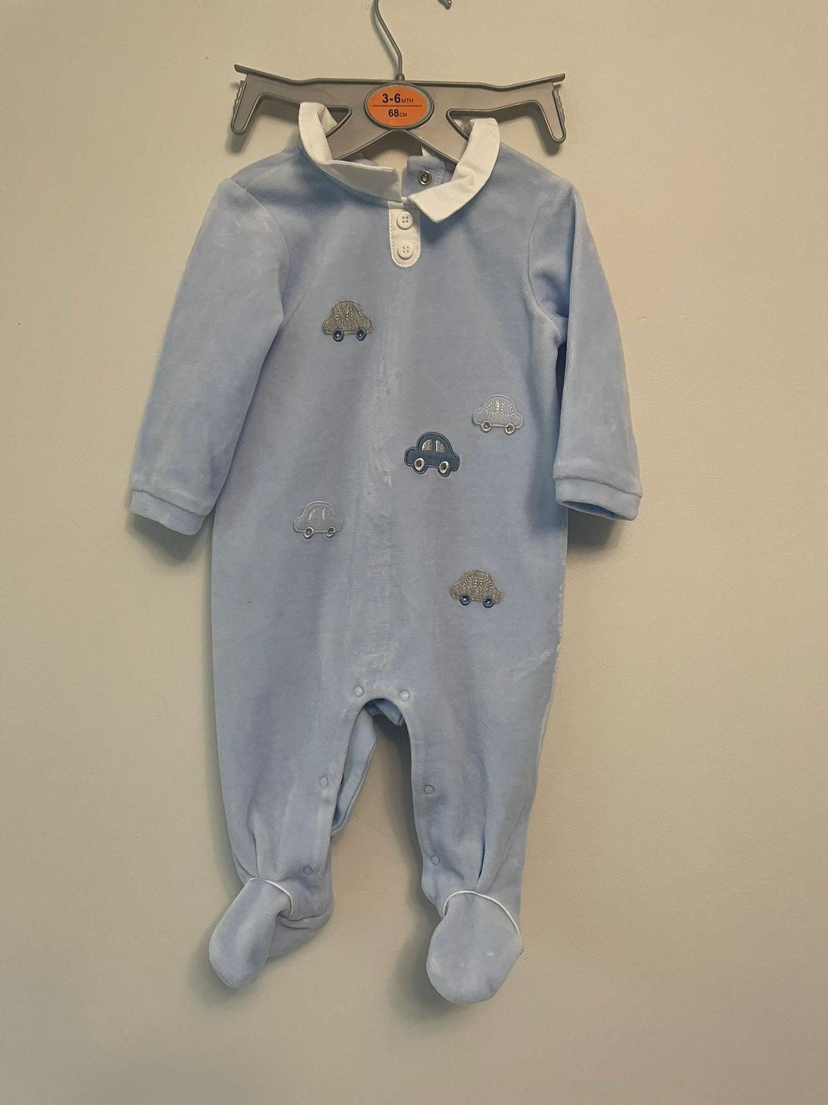 2-4m: Mayoral Velour Embroidered Sleepsuit