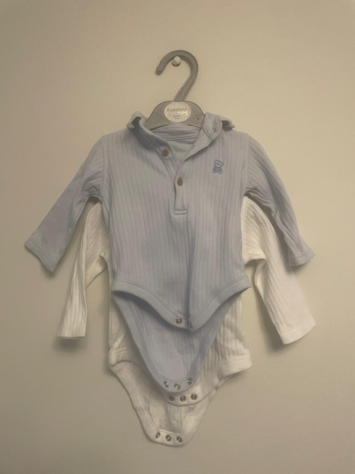 3-6m: Set of 2 Long Sleeved Bodysuits
