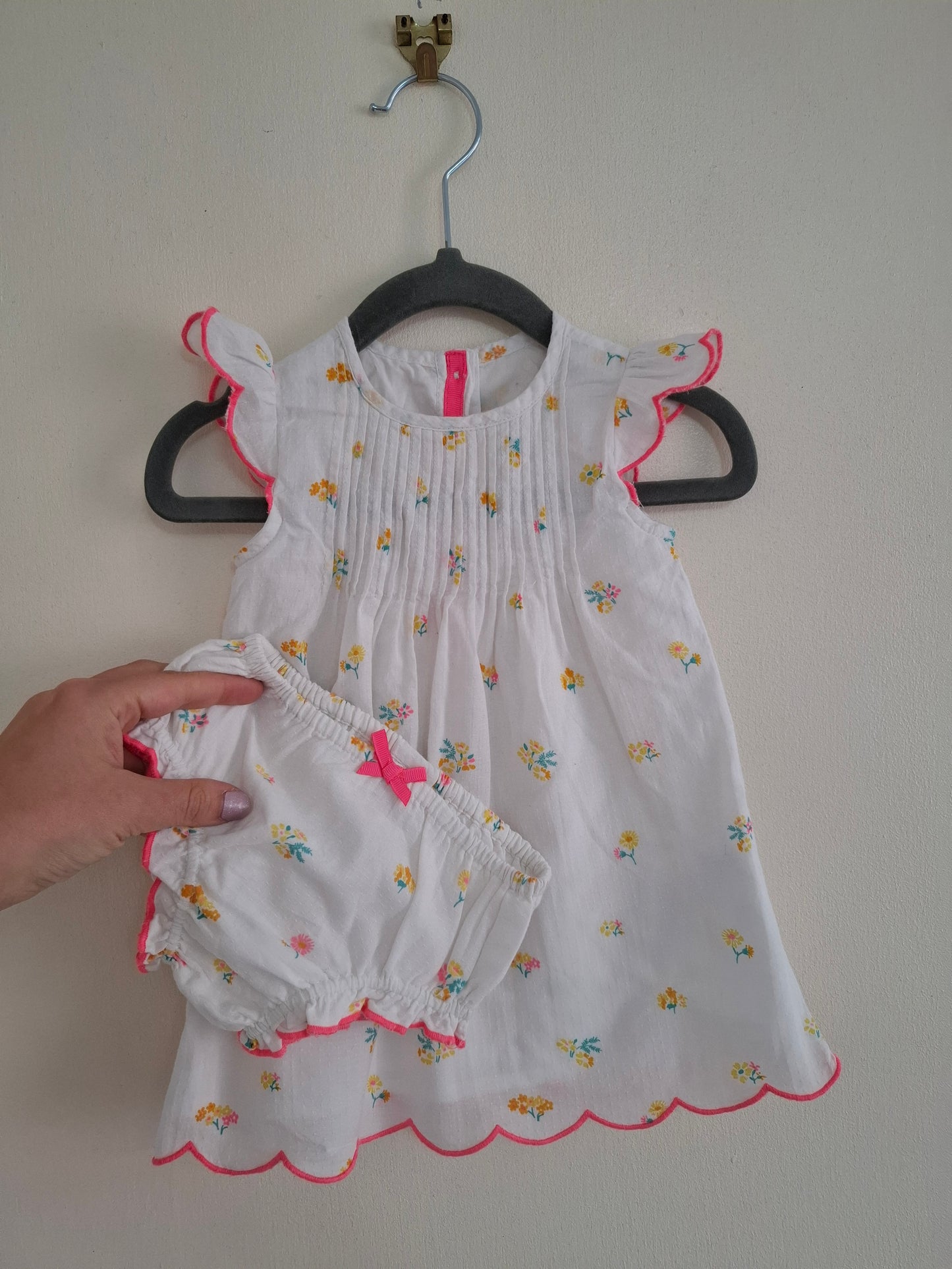 3-6m: M&S Cotton Dress and Matching Knickers
