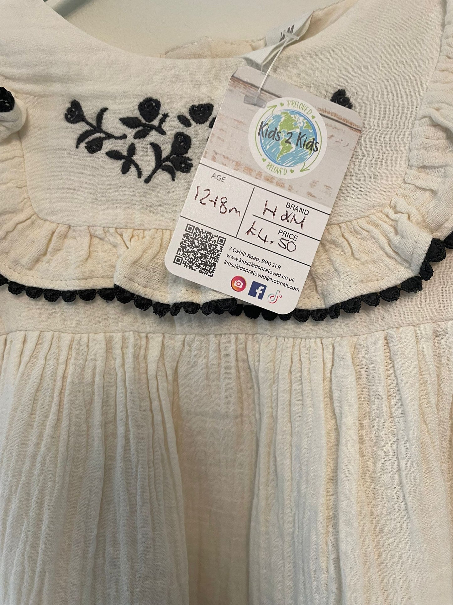12-18m: Cheesecloth Cotton Dress