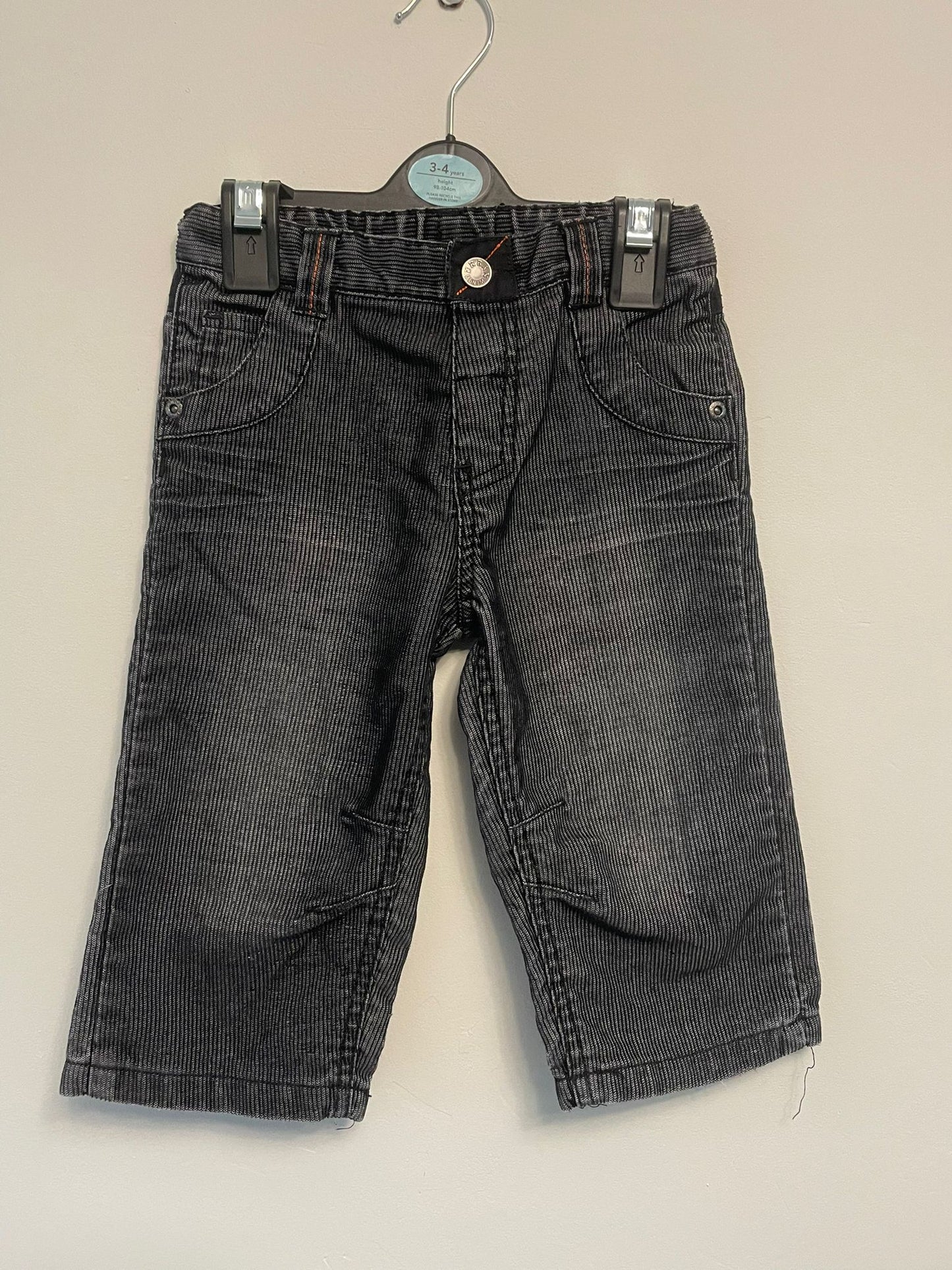 9-12m: Black Fine Corduroy Trousers