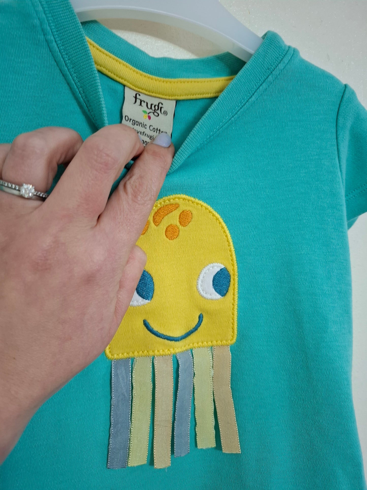 3-6m: Frugi Jellyfish Applique T-shirt